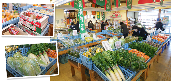 新鮮野菜販売の様子 写真